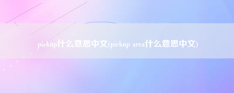 pickup什么意思中文(pickup area什么意思中文)
