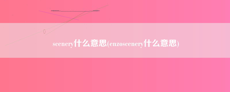 scenery什么意思(enzoscenery什么意思)