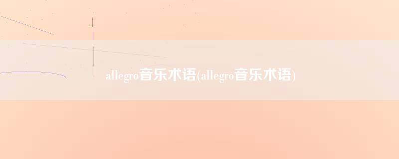allegro音乐术语(allegro音乐术语)