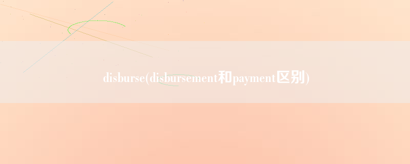 disburse(disbursement和payment区别)