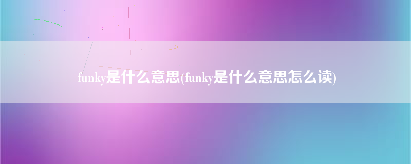 funky是什么意思(funky是什么意思怎么读)