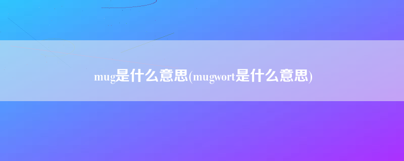mug是什么意思(mugwort是什么意思)