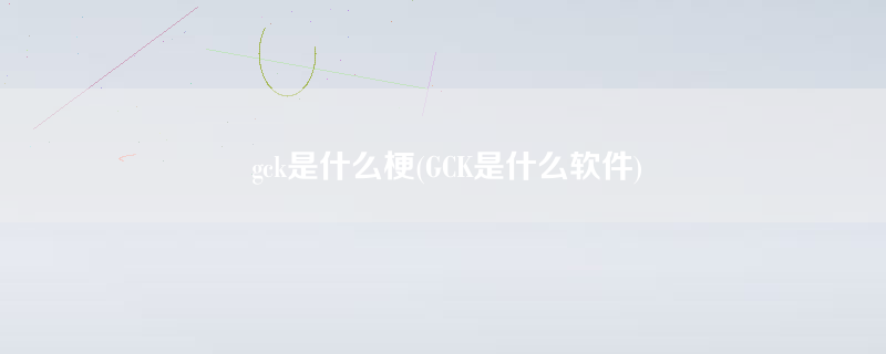 gck是什么梗(GCK是什么软件)